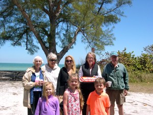 The April Birthday Celebrants (back row): Leena Aare, Maare Kuuskvere, Triin Karr, Monika Orumaa Craig, and Jaan Kuuskvere. April 6, 2013