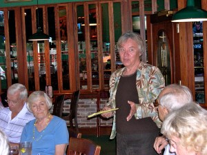 Professor Kersti Linask has the full attention of the Estonian Society of Central Florida as she describes her recent sabbatical in Estonia. May 5, 2013